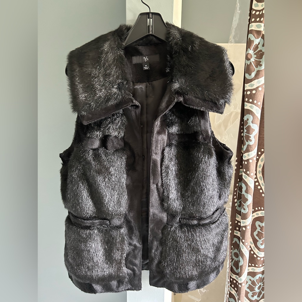 Rachel Zoe Faux Fur Vest In Black - New, Tags Detached, Never Worn!